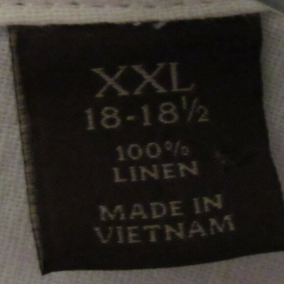 Tasso Elba Blue Mens XXL 100% Linen Short Sleeve Button Down Shirt Summer Beach - Picture 5 of 6